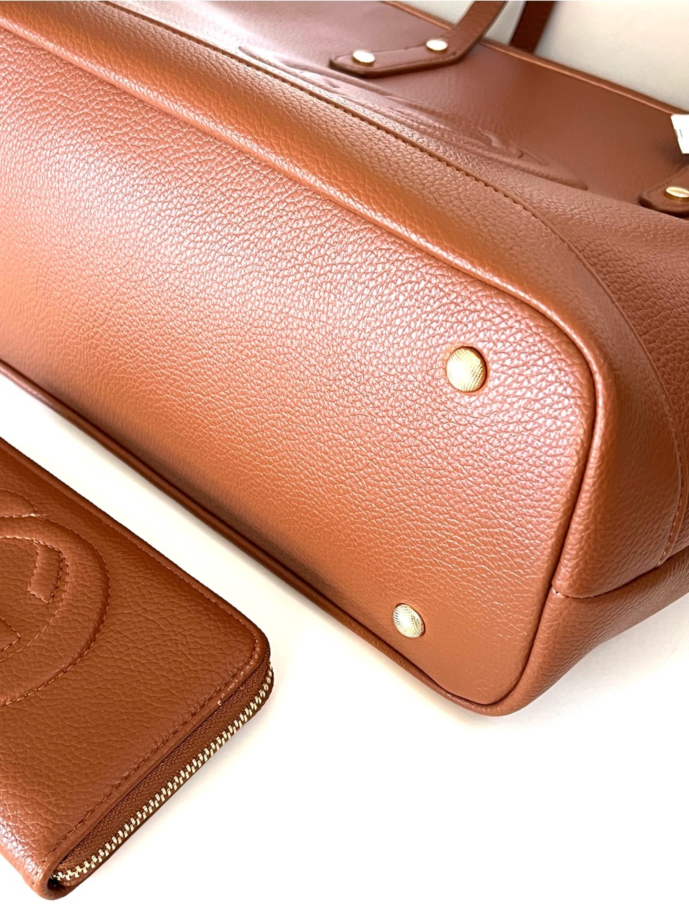 No Brand Fashion GC Tan Tote Bag With Matching Continental Wallet NWT - Picture 7 of 13